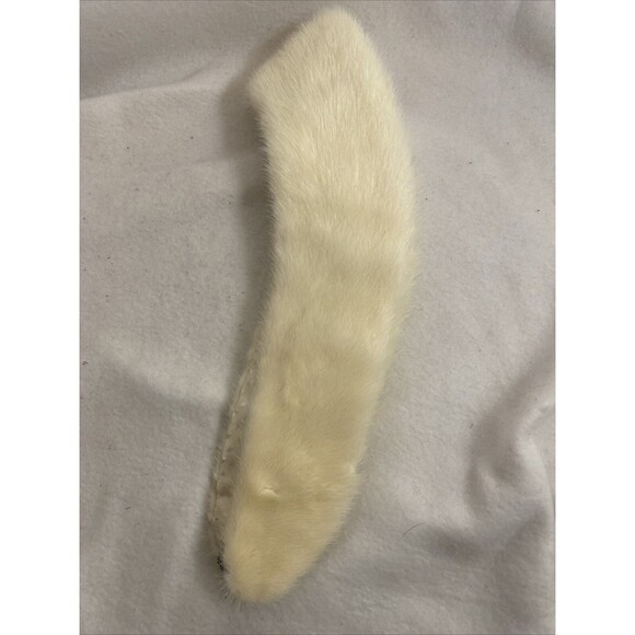 Vintage Genuine White Rabbit Fur Collar Scarf Pin Hooks Regency Luxury Feminine - Picture 5 of 8